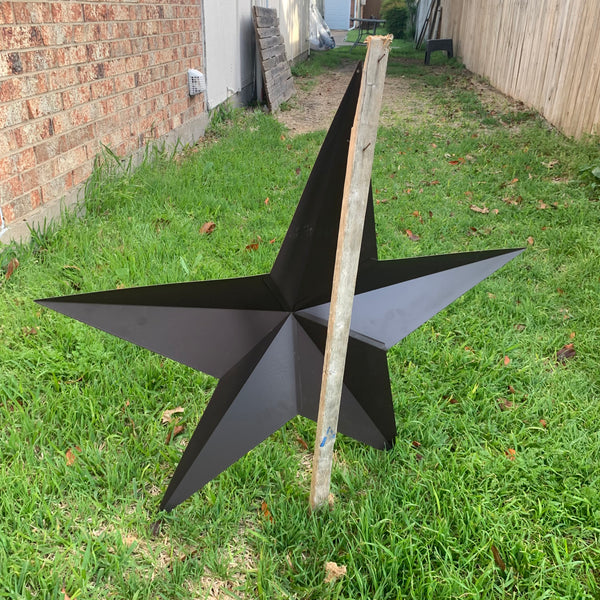 GUN METAL GREY STAR BARN STAR NO RING DAVID STAR 5 POINT WESTERN HOME DECOR HAND PAINTED