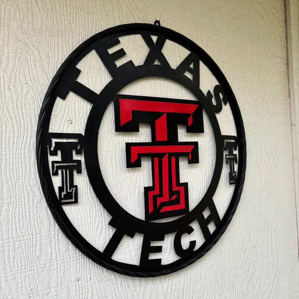 TEXAS TECH CUSTOM METAL VINTAGE SIGN WESTERN HOME DECOR HANDMADE