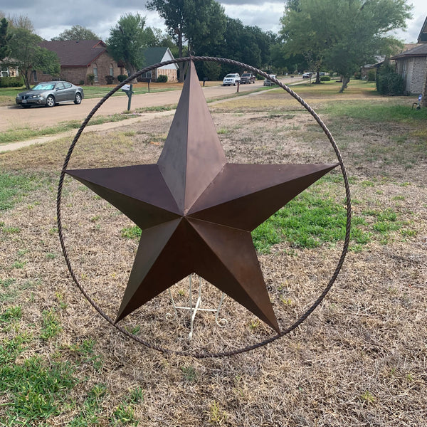 LONE STAR 60" BARN STAR METAL RUSTIC  BRONZE VINTAGE COPPER WALL ART WESTERN HOME DECOR HANDMADE NEW EH10524