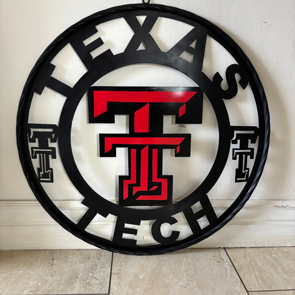 TEXAS TECH CUSTOM METAL VINTAGE SIGN WESTERN HOME DECOR HANDMADE