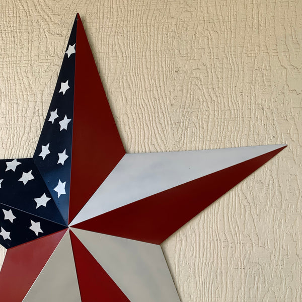 USA FLAG STAR STYLE# 5 RED WHITE & BLUE AMERICANA METAL BARN STAR WALL ART HANDMADE TO ORDER NEW