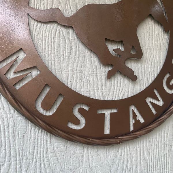 SMU MUSTANGS HAMMERED COPPER METAL CUSTOM VINTAGE CRAFT WALL ART TEAM SIGN HANDMADE