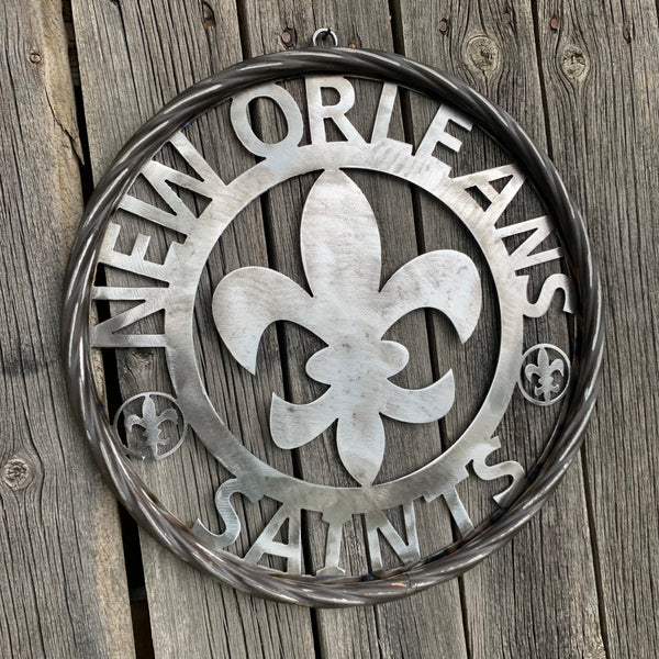 12", 18", 24 NEW ORLEANS SAINTS CUSTOM RAW METAL CRAFT SIGN WALL ART WESTERN HOME DECOR LASERCUT ART