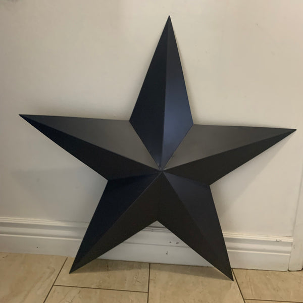 GUN METAL GREY STAR BARN STAR NO RING DAVID STAR 5 POINT WESTERN HOME DECOR HAND PAINTED