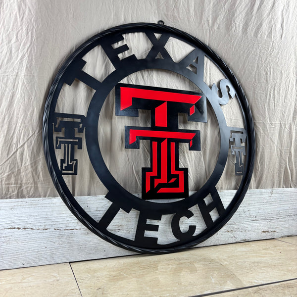 TEXAS TECH CUSTOM METAL VINTAGE SIGN WESTERN HOME DECOR HANDMADE