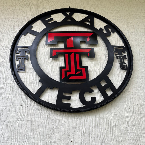 TEXAS TECH CUSTOM METAL VINTAGE SIGN WESTERN HOME DECOR HANDMADE
