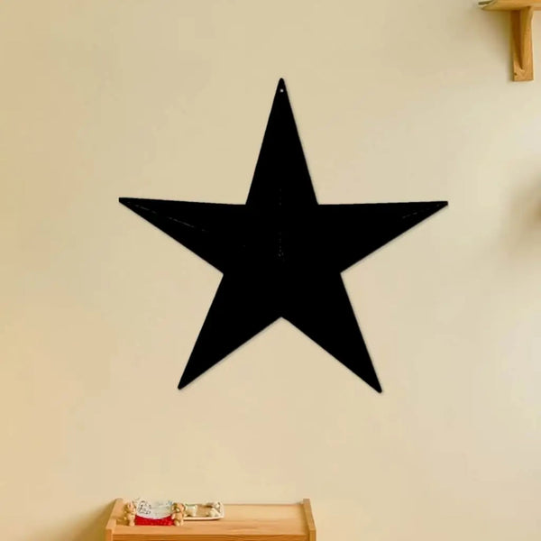 2D FLAT STAR BARN PLAIN LASERCUT METAL RUSTIC BLACK STAR WALL ART WESTERN HOME DECOR HANDMADE #EH12823