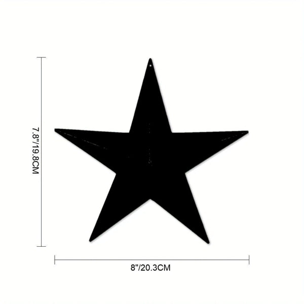 2D FLAT STAR BARN PLAIN LASERCUT METAL RUSTIC BLACK STAR WALL ART WESTERN HOME DECOR HANDMADE #EH12823