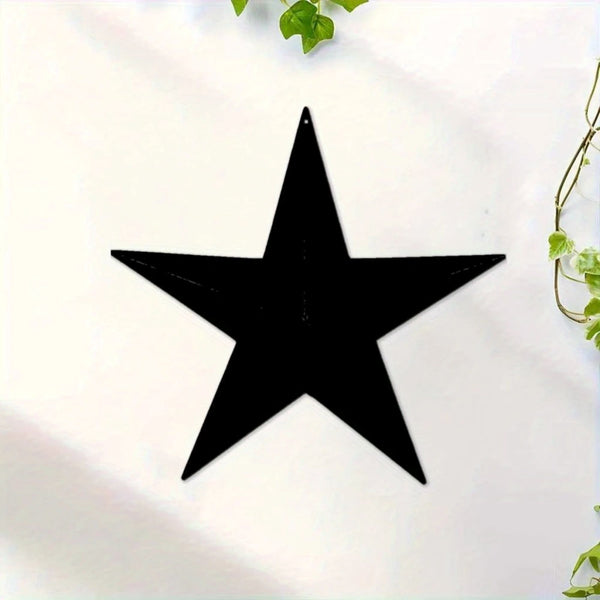 2D FLAT STAR BARN PLAIN LASERCUT METAL RUSTIC BLACK STAR WALL ART WESTERN HOME DECOR HANDMADE #EH12823