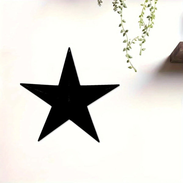 2D FLAT STAR BARN PLAIN LASERCUT METAL RUSTIC BLACK STAR WALL ART WESTERN HOME DECOR HANDMADE #EH12823