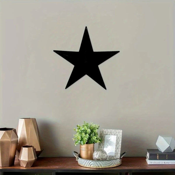2D FLAT STAR BARN PLAIN LASERCUT METAL RUSTIC BLACK STAR WALL ART WESTERN HOME DECOR HANDMADE #EH12823