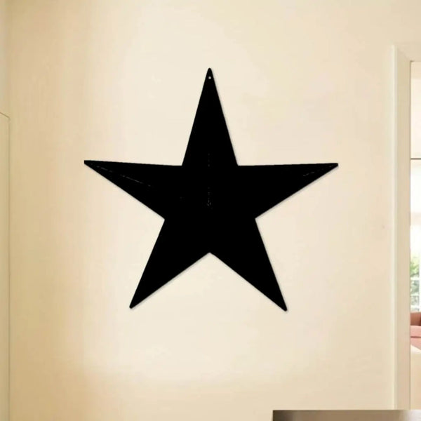 2D FLAT STAR BARN PLAIN LASERCUT METAL RUSTIC BLACK STAR WALL ART WESTERN HOME DECOR HANDMADE #EH12823
