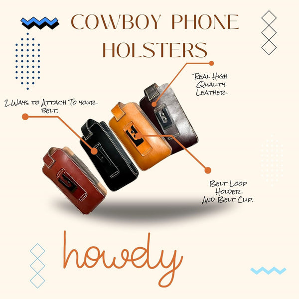 7" FLORAL & KNIFE LEATHER POUCH HOLDER XTRA LARGE  BELT LOOP CELL PHONE CASE UNIVERSAL OVERSIZE #EH12308