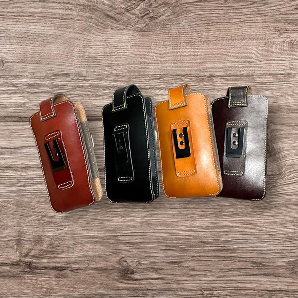 7" FLORAL & KNIFE LEATHER POUCH HOLDER XTRA LARGE  BELT LOOP CELL PHONE CASE UNIVERSAL OVERSIZE #EH12308