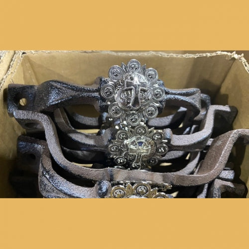 #SI_G072L SILVER CROSS HANDLE CAST IRON METAL CABINET DRAWER PULL DOOR PULL GATE KITCHEN ART WESTERN HOME DECOR HANDMADE NEW