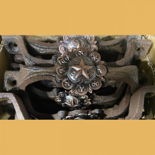 #SI_G072L MULTI STARS COPPER HANDLE CAST IRON METAL CABINET DRAWER PULL DOOR PULL GATE KITCHEN ART WESTERN HOME DECOR HANDMADE NEW