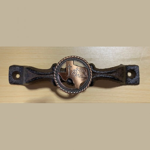 #SI_G072L PRAYING COWBOY COPPER HANDLE CAST IRON METAL CABINET DRAWER PULL DOOR PULL GATE KITCHEN ART WESTERN HOME DECOR HANDMADE NEW