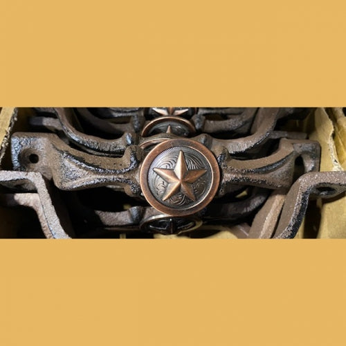 #SI_G072L STAR SOLID RING COPPER HANDLE CAST IRON METAL CABINET DRAWER PULL DOOR PULL GATE KITCHEN ART WESTERN HOME DECOR HANDMADE NEW