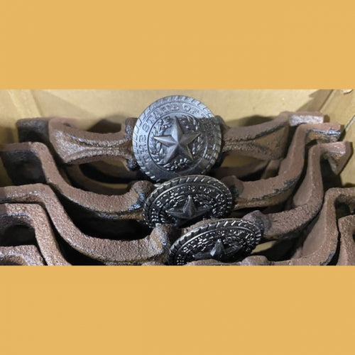 #SI_G072L STATE OF TEXAS SEAL SILVER HANDLE CAST IRON METAL CABINET DRAWER PULL DOOR PULL GATE KITCHEN ART WESTERN HOME DECOR HANDMADE NEW