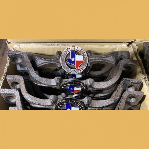#SI_G072L GOD BLESS TEXAS COPPER HANDLE CAST IRON METAL CABINET DRAWER PULL DOOR PULL GATE KITCHEN ART WESTERN HOME DECOR HANDMADE NEW