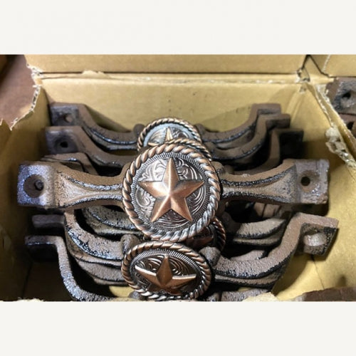 #SI_G072L STAR ROPE RING COPPER HANDLE CAST IRON METAL CABINET DRAWER PULL DOOR PULL GATE KITCHEN ART WESTERN HOME DECOR HANDMADE NEW