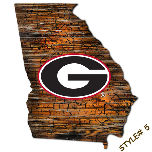 #WST203 GEORGIA BULLDOGS STATE MAP TIN SIGN CUSTOM METAL VINTAGE TEAM CRAFT ART WESTERN HOME DECOR HANDMADE