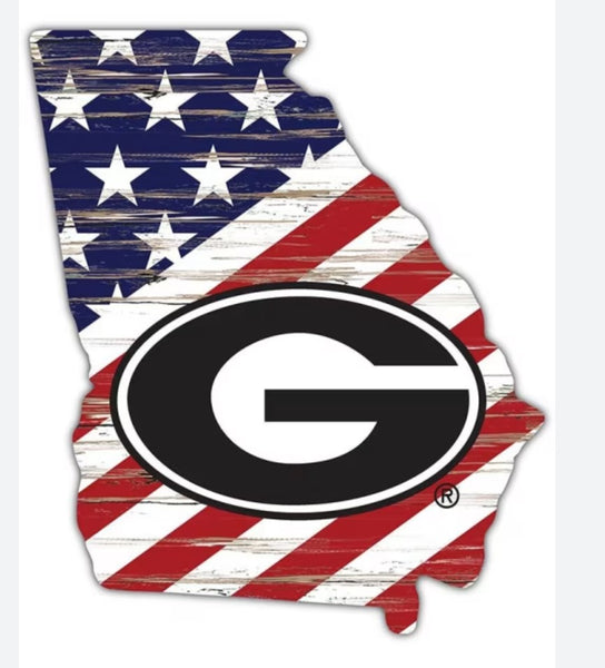 #WST203 GEORGIA BULLDOGS STATE MAP TIN SIGN CUSTOM METAL VINTAGE TEAM CRAFT ART WESTERN HOME DECOR HANDMADE
