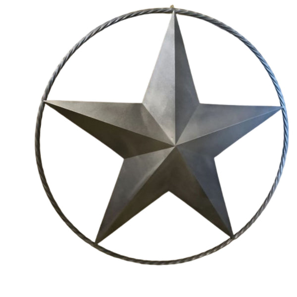 GREY STAR BARN METAL STAR TWISTED ROPE RING WESTERN HOME DECOR HANDMADE 12",24",36",48",60",72" #EH12022
