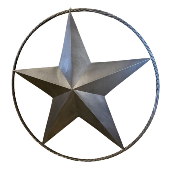 GREY STAR BARN METAL STAR TWISTED ROPE RING WESTERN HOME DECOR HANDMADE 12",24",36",48",60",72" #EH12022