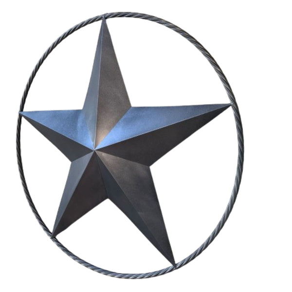 GREY STAR BARN METAL STAR TWISTED ROPE RING WESTERN HOME DECOR HANDMADE 12",24",36",48",60",72" #EH12022