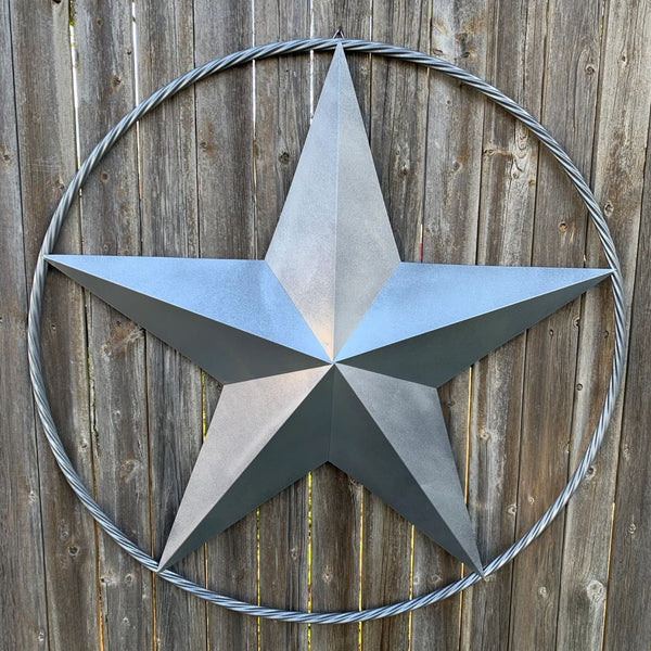 GREY STAR BARN METAL STAR TWISTED ROPE RING WESTERN HOME DECOR HANDMADE 12",24",36",48",60",72" #EH12022