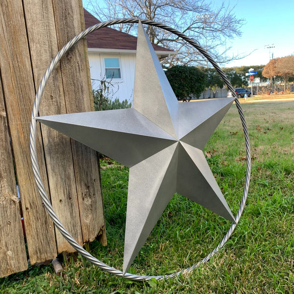 GREY STAR BARN METAL STAR TWISTED ROPE RING WESTERN HOME DECOR HANDMADE 12",24",36",48",60",72" #EH12022