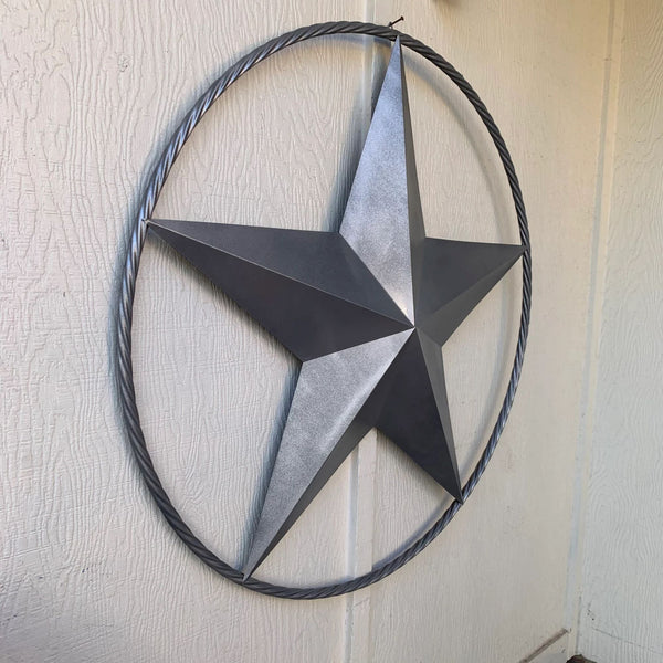 GREY STAR BARN METAL STAR TWISTED ROPE RING WESTERN HOME DECOR HANDMADE 12",24",36",48",60",72" #EH12022