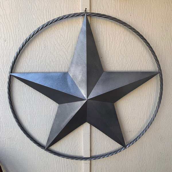 GREY STAR BARN METAL STAR TWISTED ROPE RING WESTERN HOME DECOR HANDMADE 12",24",36",48",60",72" #EH12022