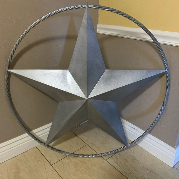 GREY STAR BARN METAL STAR TWISTED ROPE RING WESTERN HOME DECOR HANDMADE 12",24",36",48",60",72" #EH12022
