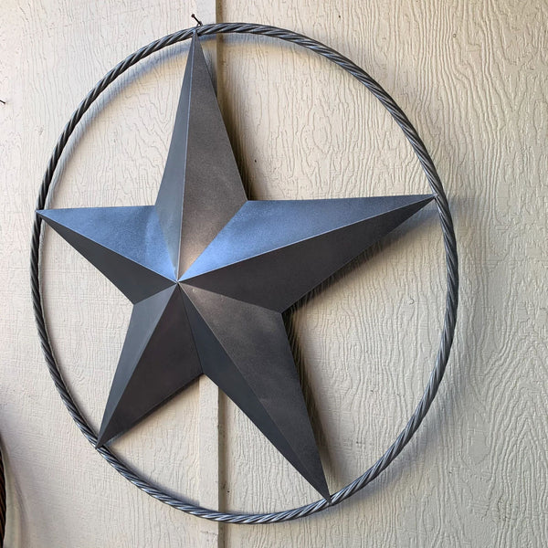 GREY STAR BARN METAL STAR TWISTED ROPE RING WESTERN HOME DECOR HANDMADE 12",24",36",48",60",72" #EH12022