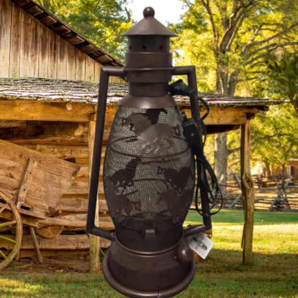 HORSE RUNNING METAL ART ELECTRIC LANTERN LAMP WESTERN HOME WALL DECOR LIGHTING #EH12729