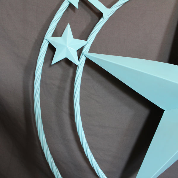 TEXAS 1836 TURQUOISE AQUA BARN METAL 3d LONESTAR WESTERN HOME DECOR NEW #EH12841 24",36",40",50"