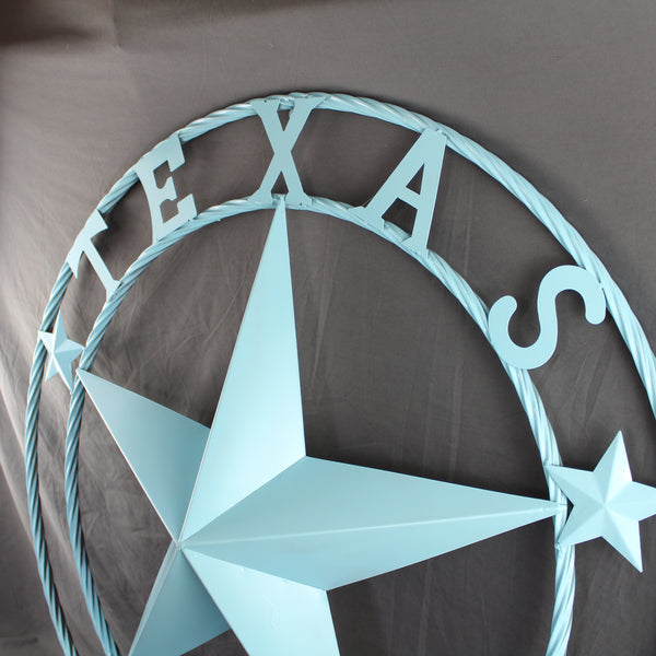 TEXAS 1836 TURQUOISE AQUA BARN METAL 3d LONESTAR WESTERN HOME DECOR NEW #EH12841 24",36",40",50"