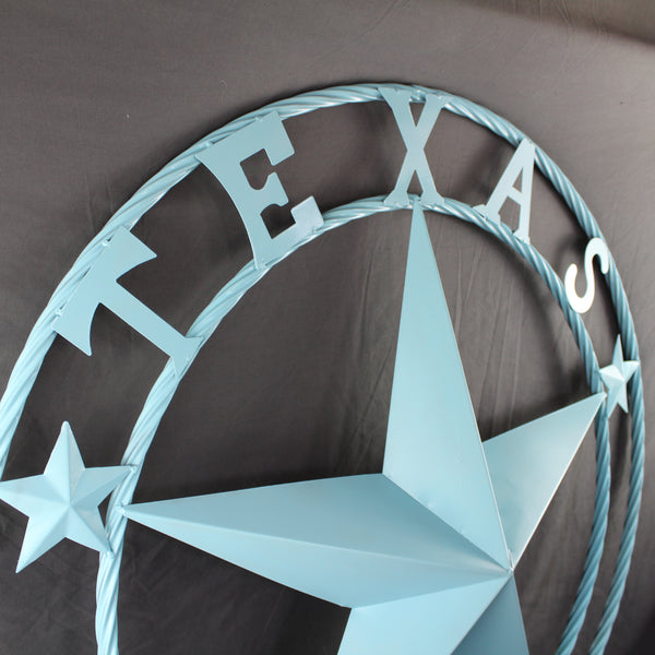 TEXAS 1836 TURQUOISE AQUA BARN METAL 3d LONESTAR WESTERN HOME DECOR NEW #EH12841 24",36",40",50"