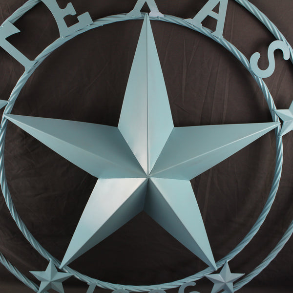 TEXAS 1836 TURQUOISE AQUA BARN METAL 3d LONESTAR WESTERN HOME DECOR NEW #EH12841 24",36",40",50"