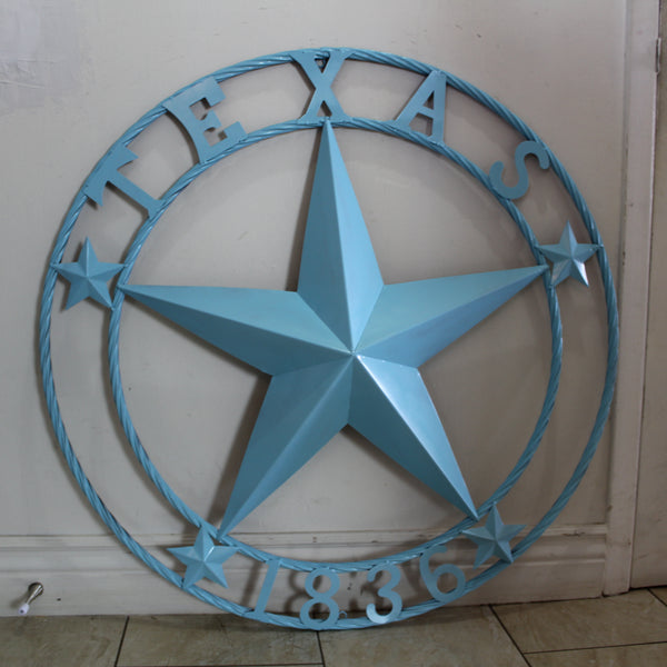 TEXAS 1836 TURQUOISE AQUA BARN METAL 3d LONESTAR WESTERN HOME DECOR NEW #EH12841 24",36",40",50"
