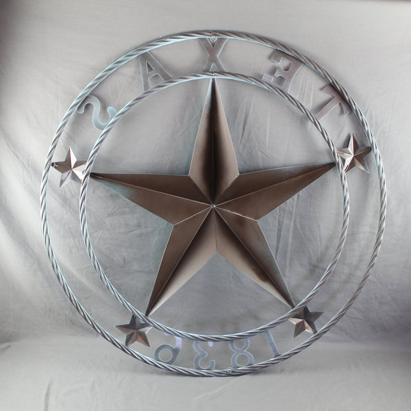 TEXAS 1836 TURQUOISE AQUA BARN METAL 3d LONESTAR WESTERN HOME DECOR NEW #EH12841 24",36",40",50"