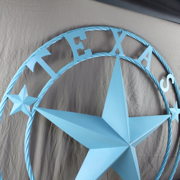 TEXAS 1836 TURQUOISE AQUA BARN METAL 3d LONESTAR WESTERN HOME DECOR NEW #EH12841 24",36",40",50"