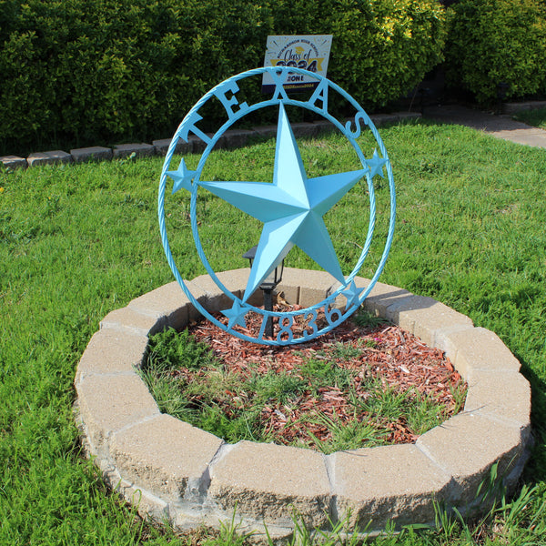 TEXAS 1836 TURQUOISE AQUA BARN METAL 3d LONESTAR WESTERN HOME DECOR NEW #EH12841 24",36",40",50"