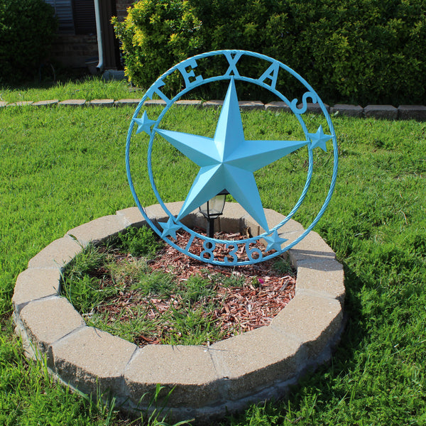 TEXAS 1836 TURQUOISE AQUA BARN METAL 3d LONESTAR WESTERN HOME DECOR NEW #EH12841 24",36",40",50"