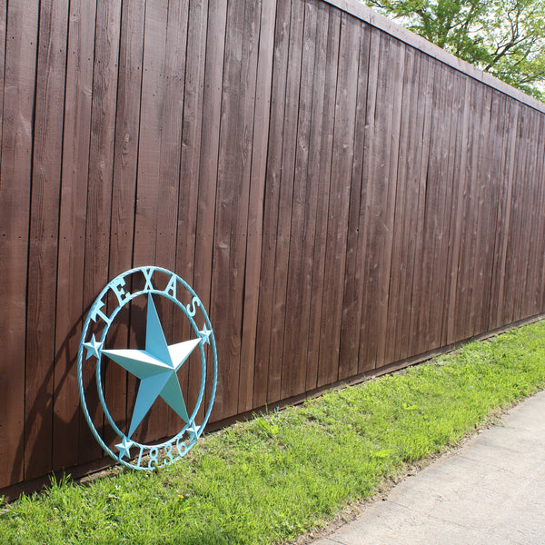 TEXAS 1836 TURQUOISE AQUA BARN METAL 3d LONESTAR WESTERN HOME DECOR NEW #EH12841 24",36",40",50"