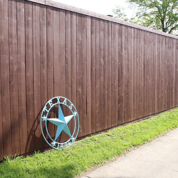 TEXAS 1836 TURQUOISE AQUA BARN METAL 3d LONESTAR WESTERN HOME DECOR NEW #EH12841 24",36",40",50"