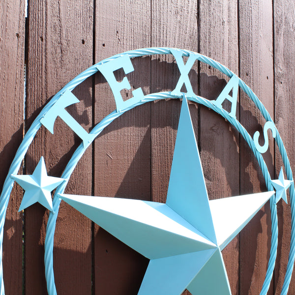 TEXAS 1836 TURQUOISE AQUA BARN METAL 3d LONESTAR WESTERN HOME DECOR NEW #EH12841 24",36",40",50"