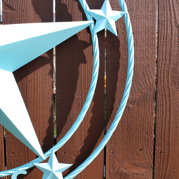 TEXAS 1836 TURQUOISE AQUA BARN METAL 3d LONESTAR WESTERN HOME DECOR NEW #EH12841 24",36",40",50"